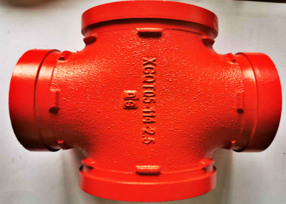 2.5Mpa Grooved Cross Tee Fire Fighting Pipe Fittings DIN2950