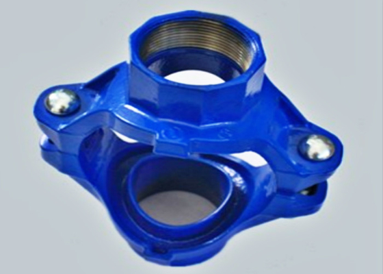 DIN2950 12inch Blue Grooved  Mechanical Tee / Sprinkler Pipe Connectors
